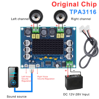 Placa Amplificador 100w Rms X 2 Canais Tpa3116 D2 12 A 26v