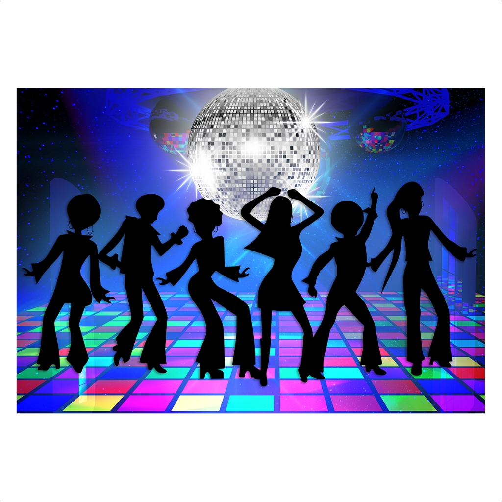 Painel Retangular em Tecido Sublimado Anos 60 70 80 Disco Flash Back ...