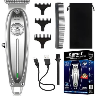 Kemei Aparador De Cabelo KM-1949 Full Metal Profissional 0mm Barba De Lítio Elétrico Máquina De Corte Com FONTE Bivolt