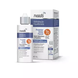 Protetor Solar Facial Needs Hidratação Equilibrada FPS 70 Sem cor - 40ml