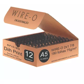 WIRE-O PARA 2X1 A5 PRETO 7/8" PARA 180 FLS 12UN