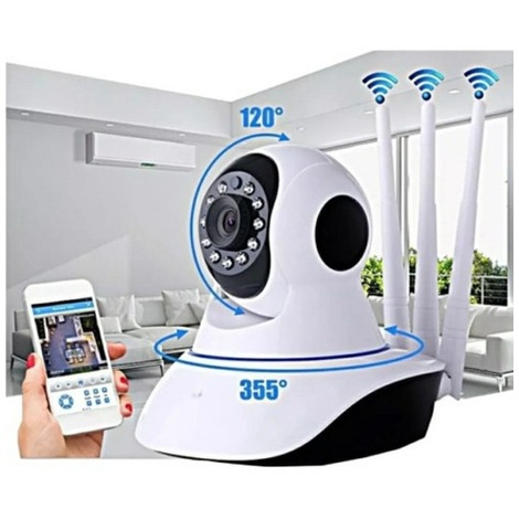 Câmera Segurança Robô 3 Antenas Visão Noturna full HD 360º Babá Eletrônica Robozinho Yoosee Bivolt