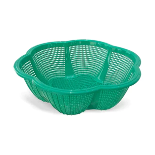 Cesto Escorredor Flor Verde p/ Lavar Arroz Macarrão Legumes - Fruteira de Mesa