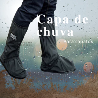 Capa Bota Impermeável Protetor Chuva Calçado Motoboy Com Solado Antiderrapante Motoqueiro