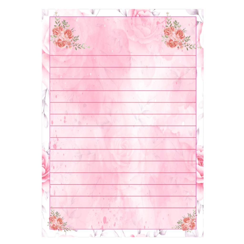 Bloco de notas rosa floral A6 e A5 destacavel pautado personalizado ...
