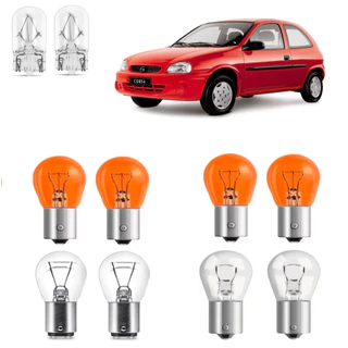 Lâmpadas Lanterna Traseira Seta Freio Ré GM Corsa 19994 1995 1996 1997 1998 1999