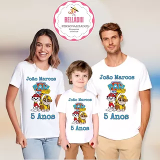 Camisetas personalizada com Tema/idade/Nome para festa de aniversario