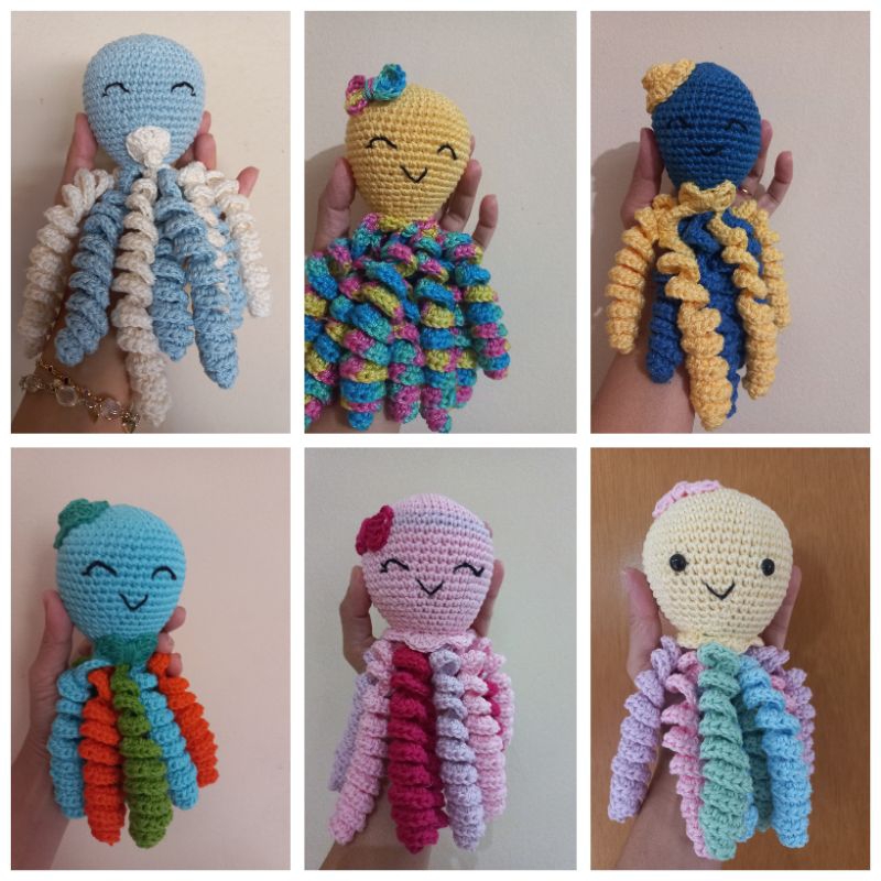 Polvo Croche amigurumi bebê terapêutico ( 28 cores a escolher)