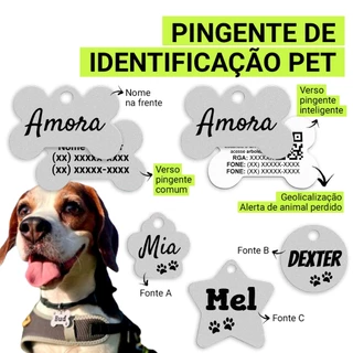 Plaquinha De Identificação Pet Gato Cachorro Gravada Nome e Telefone Personalizada