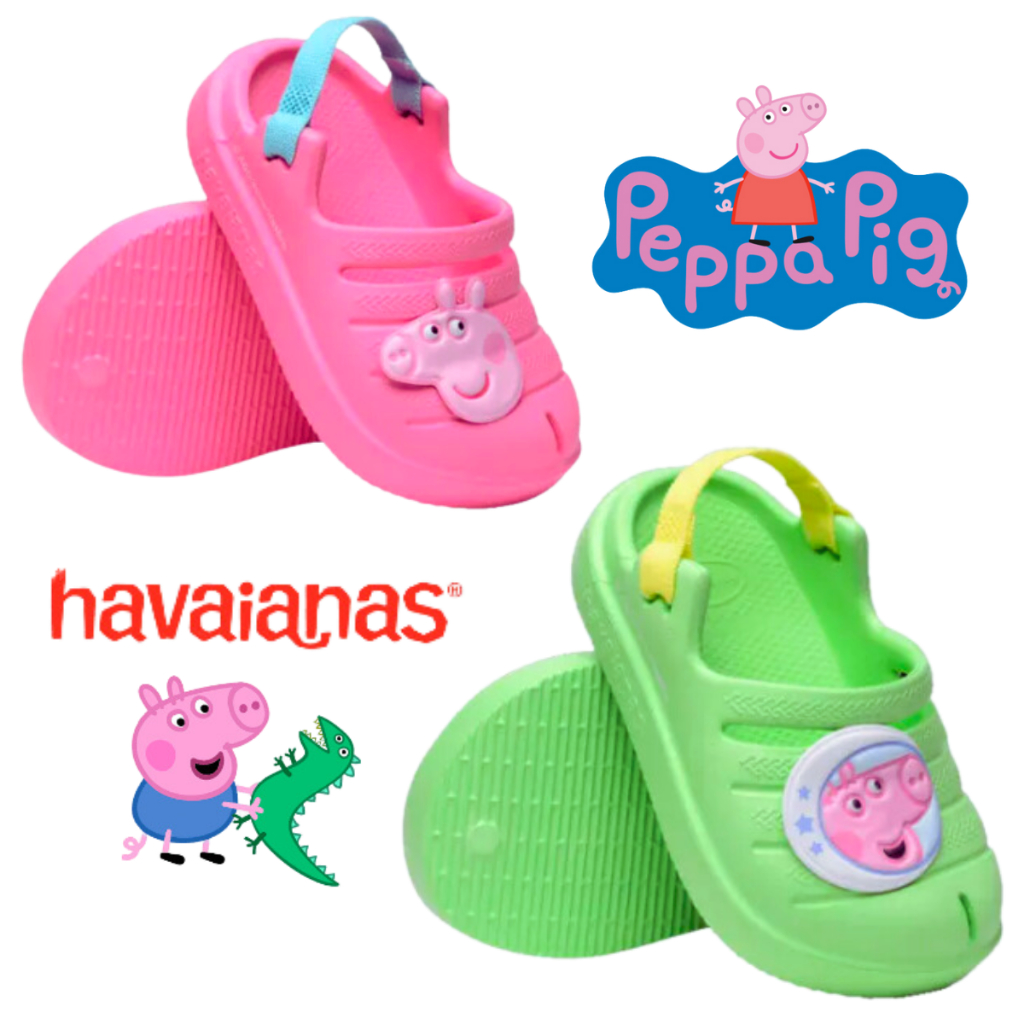 Clog Havaianas Baby Peppa Pig Crocs Babuche Infantil Havaianas Original com Nota Fiscal