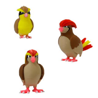 Pokémon Evolução Pidgey Pidgeotto Pidgeot Impressão 3D Colecionável