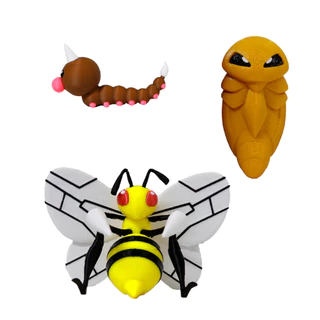 Pokémon Evolução Weedle Kakuna Beedrill Impressão 3D Colecionável