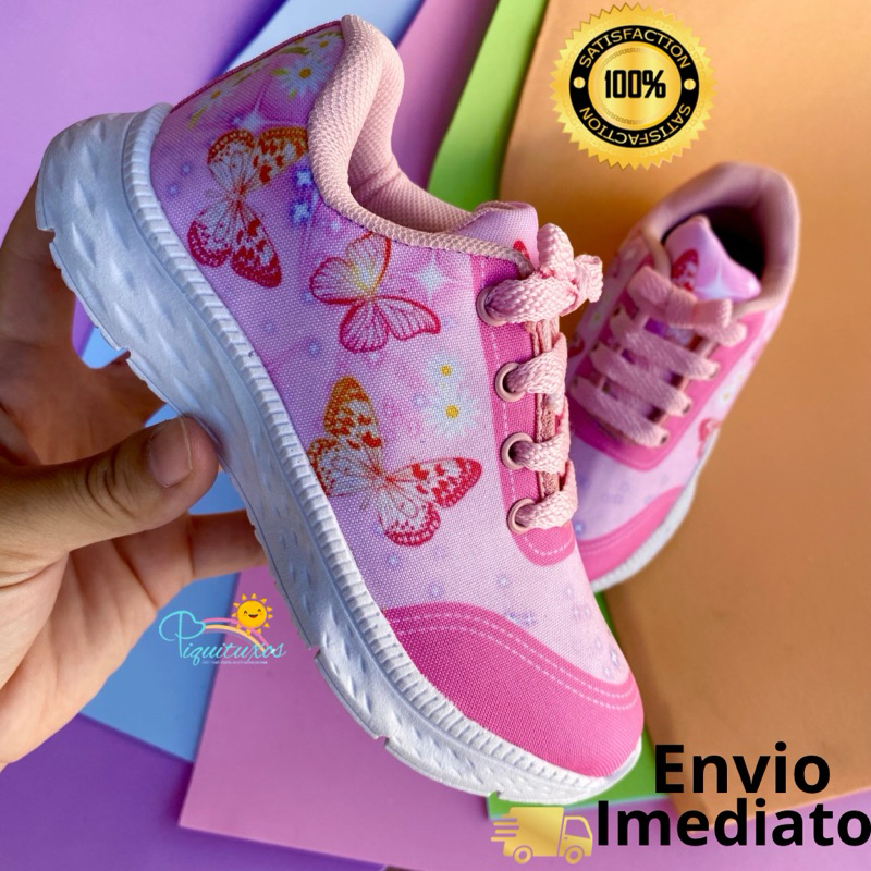 Tênis Infantil Menina Feminino Confortável Escola Passeios Atividades Físicas Escolar Envio Imediato