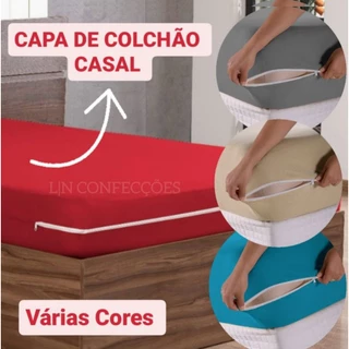 Capa de Colchão Casal em Malha Gel grossa e Zíper reforçado várias cores