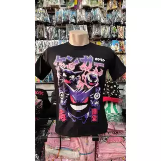 Camiseta Unissex de Anime Pokemon Personagem Gengar