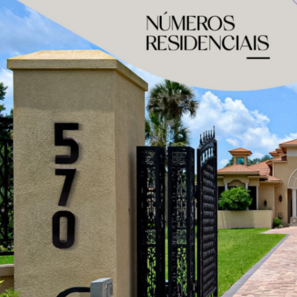 Kit 3 Número Residencial Casa Fachada 19cm 3D ABS Fácil Instalação Sistema de Encaixe Proteção UV