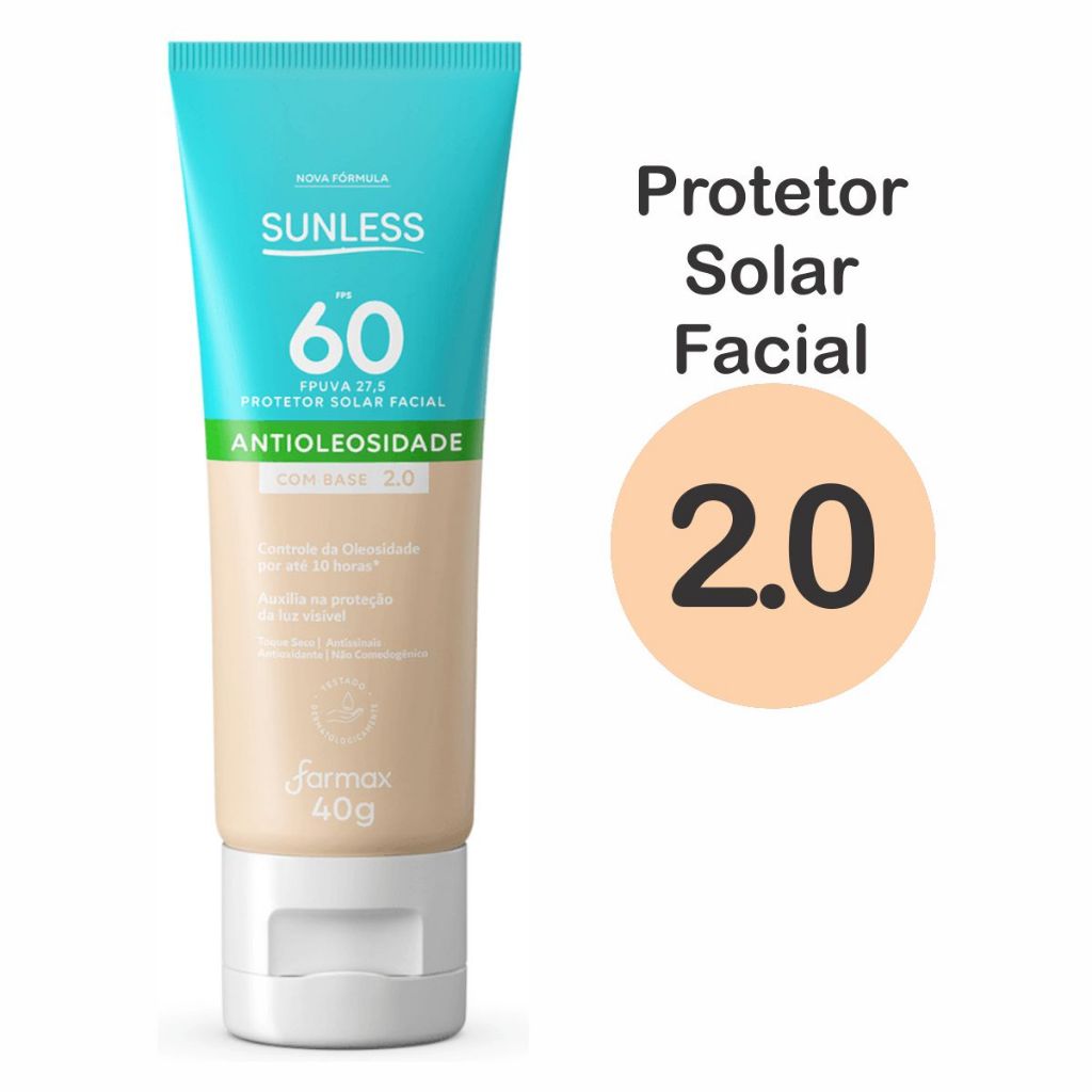 Protetor Solar Facial Sunless Antioleosidade Com Base 60FPS 40g ...