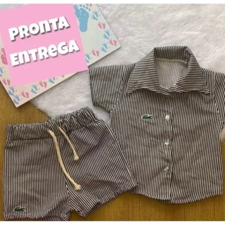 Conjunto Mauricinho Infantil Masculino Liso