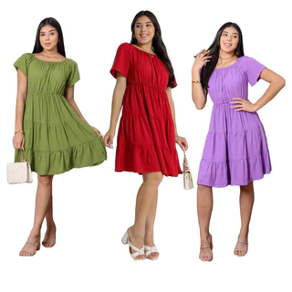 Kit Com 2 Peças De Vestido Curto Midi Minina Adolecente Juvenil Tamanhos 10-12-14-16 Moda Blogueirinha
