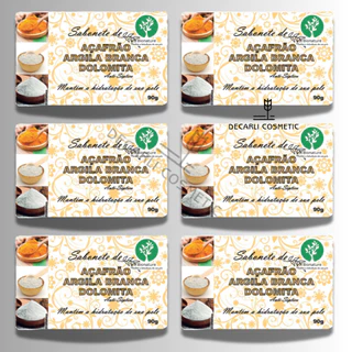 6 UN Sabonete Barra de Açafrão e Dolomita 90g - Bionature