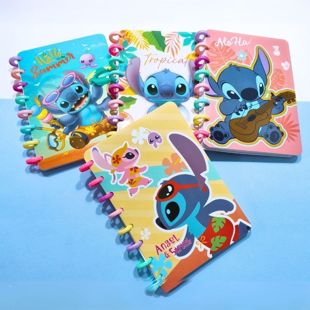 Caderno de Disco Stitch Pequeno 100 Fls- Papelaria Fofa | Shopee Brasil