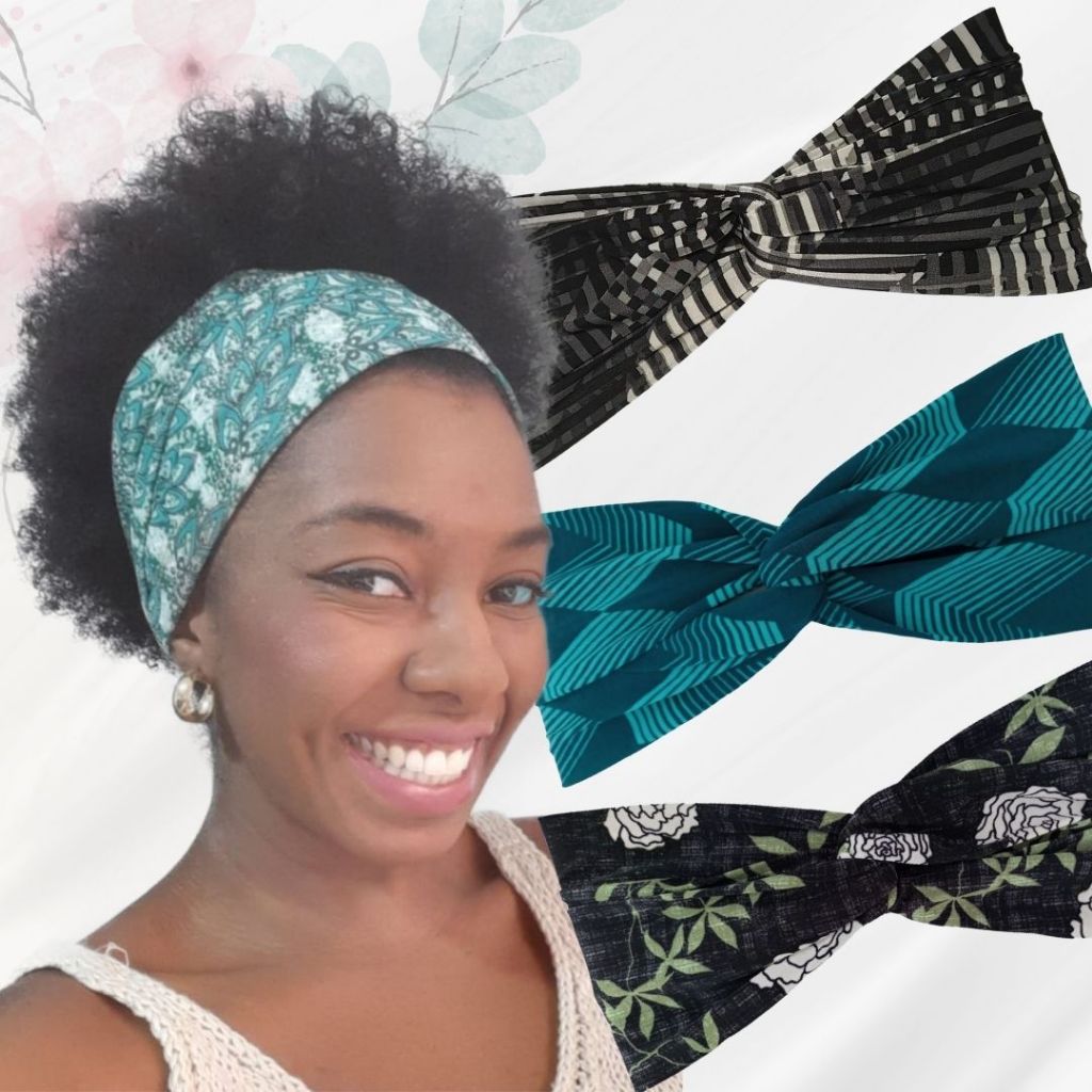 Faixa Para Cabelo Turbante Tiara Headband Skincare Afro Cacheado Liso ...