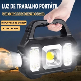 Lanterna solar Recarregável led À Prova D'água Lâmpada De Trabalho De Busca Longa Alcance Luz De Emergência De Alta Potência