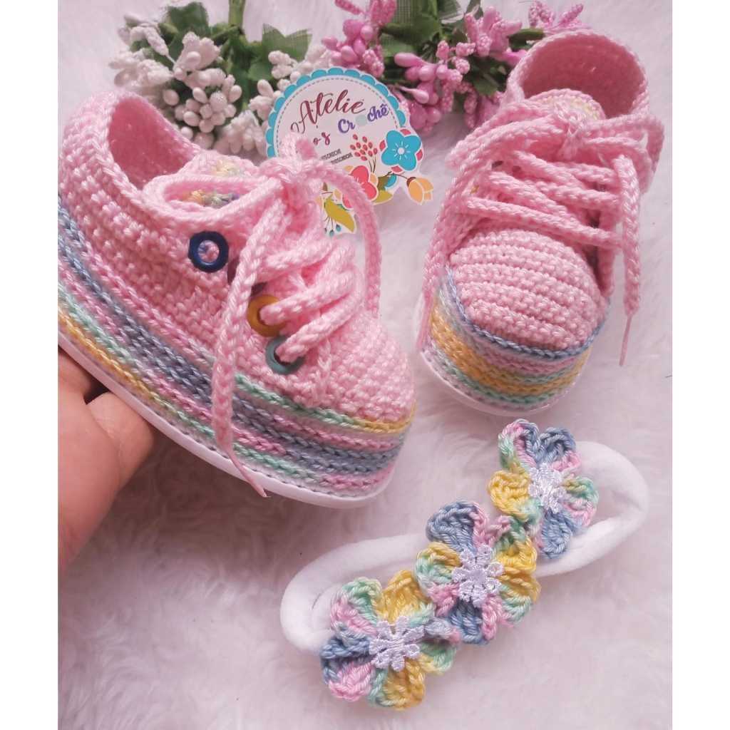 Criança Sapatinho De BebÃª De Menina Croche Menina Sapatinho De
