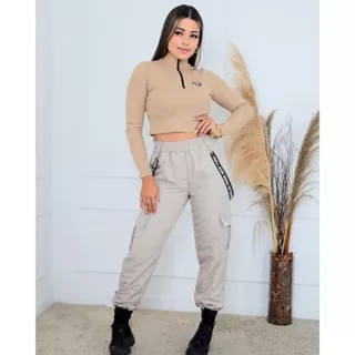 Calça Jogger Feminina Cinto Moda gringa