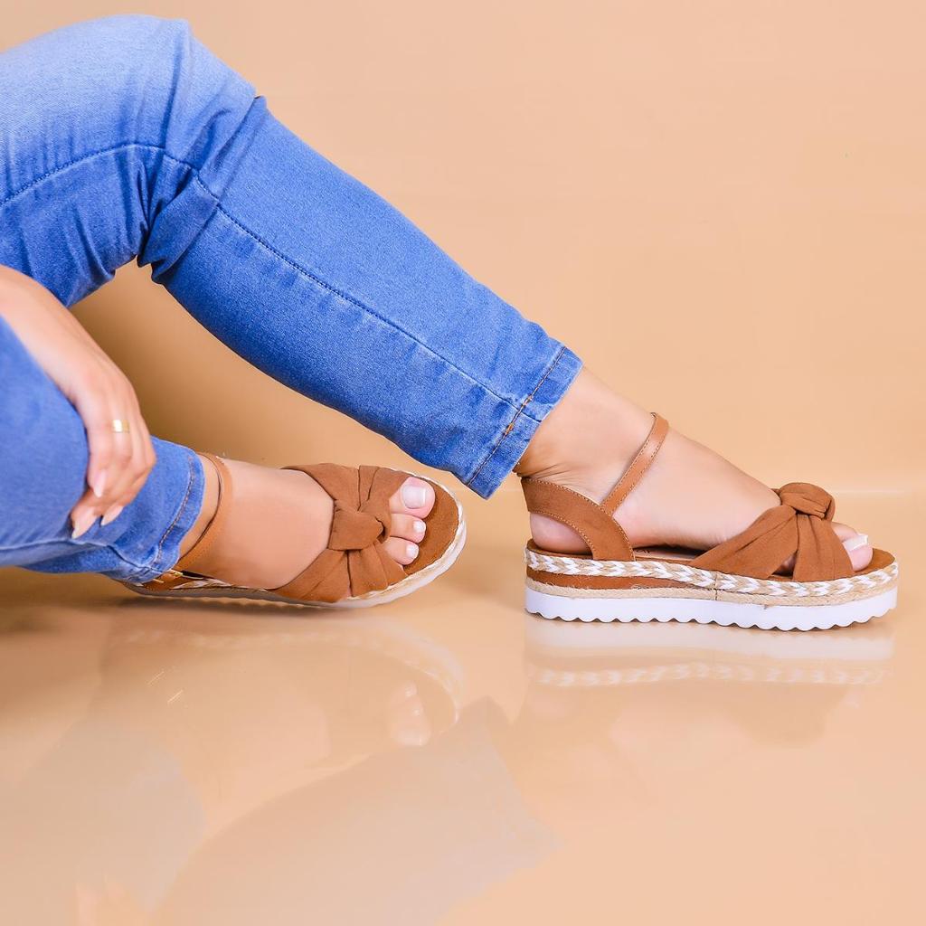 Sandalia Plataforma No Traseira Feminina LuH
