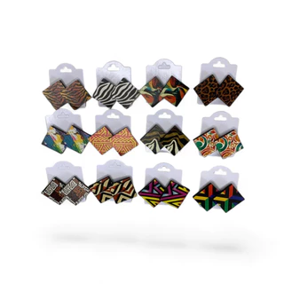 Brincos Quadrado Botão 2,5cm kit 12 Pares SKU0023-B