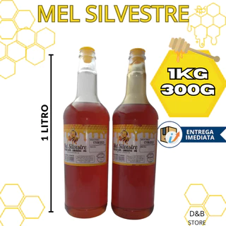 PROMOÇÃO RELÂMPAGO - Mel Garrafa Abelha Orgânico Silvestre 1,3kg