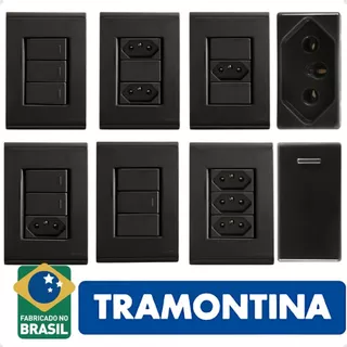 Conjunto Tomadas e interruptores e Módulo Tramontina Liz Grafite