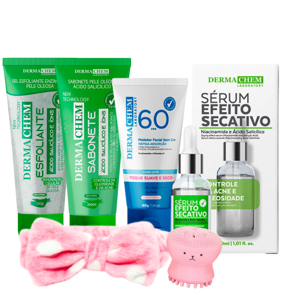 Skin care pele oleosa kit completo com protetor solar | Shopee Brasil