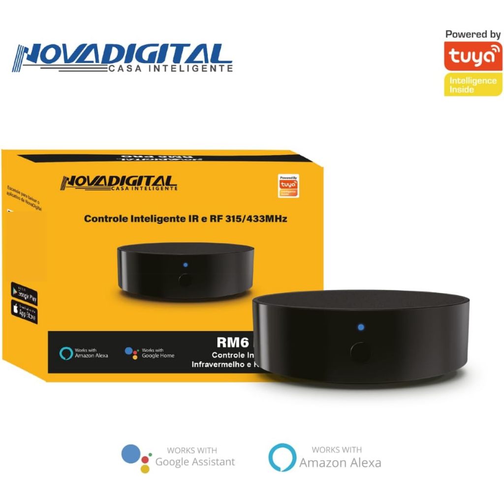 Smart Controle Remoto Universal Wifi IR Rf315 RF433mhz Alexa Rm6 Pro ...