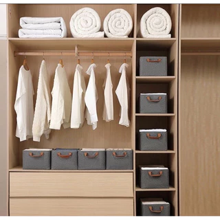KIT Caixa De Armazenagem De Roupas Dobrável Com Armação De Aço , Desenho De Gaveta , Tecido Não , À Prova De Poeira , Para Guarda-Roupa-Organizador De Calças E Cesta De Armário