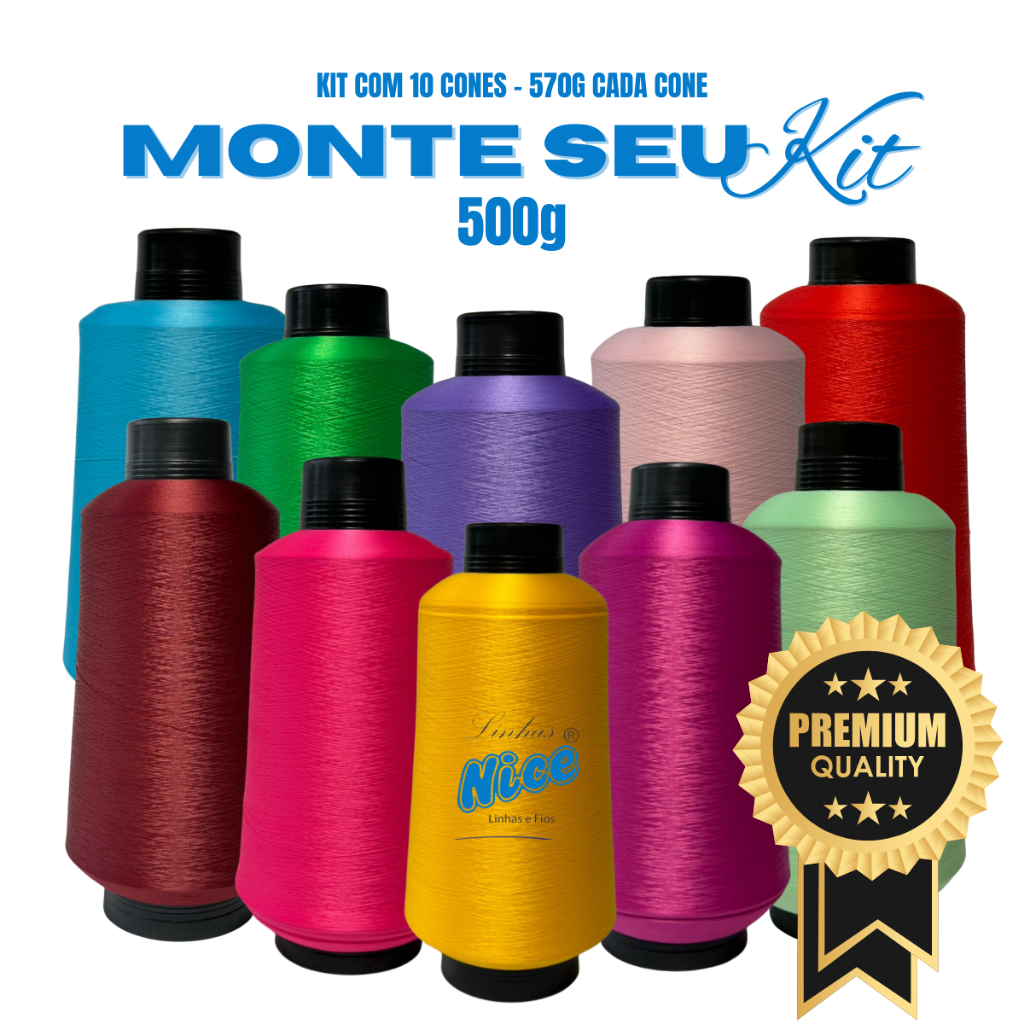 FIO PARA OVERLOQUE - KIT 10 FIO 500G - MONTE SEU KIT - Fio para Costura ...