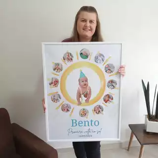 Quadro 1ª Volta ao Sol Personalizado aniversário