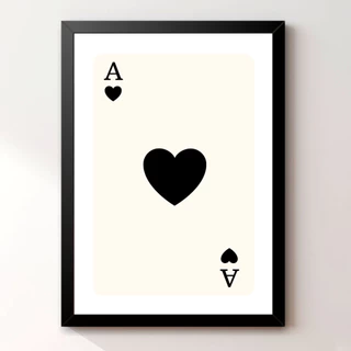 Quadro Moldura Decorativo Arte Retro Carta Baralho