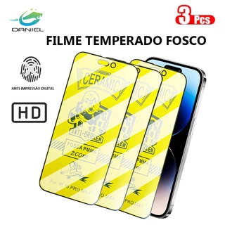 Película Kit 3 Premium Cerâmic Fosca iPhone 11 XR 12 PRO 15 14 13 X 8 7 6 Série Modelo À prova de explosão film