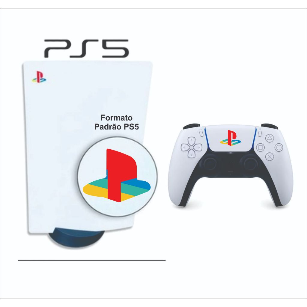 Adesivo Logo PS5 FAT e Controle Retro Combo 4 unidades | Shopee Brasil