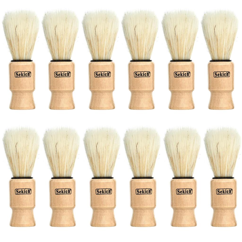 Kit 12 Pincel Barba Cerdas Macias Uso Espuma Barbear
