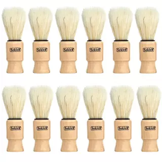 Kit 12 Pincel Barba Cerdas Macias Uso Espuma Barbear