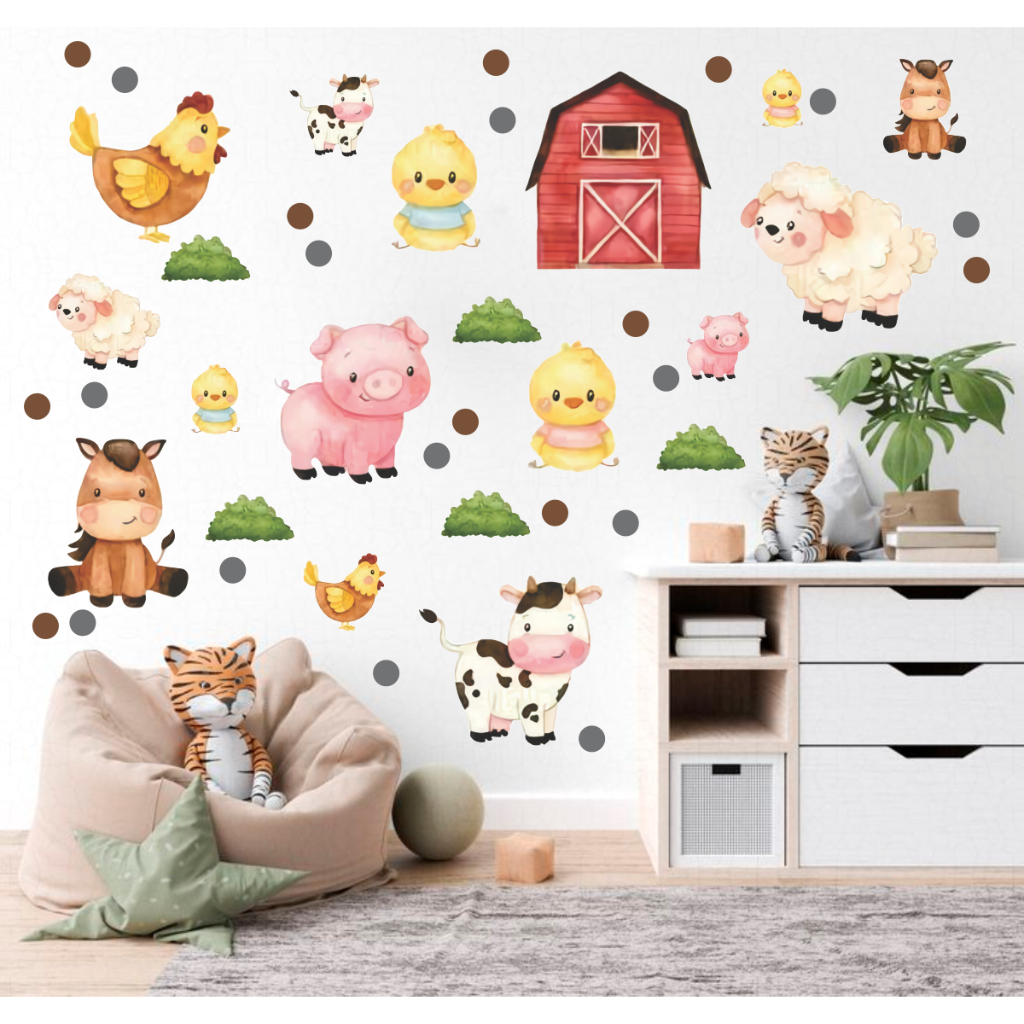 Adesivo Parede Fazendinha Safari Floresta Decoração Quarto Infantil