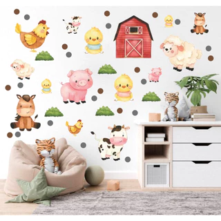 Adesivo Parede Fazendinha Safari Floresta Decoração Quarto Infantil