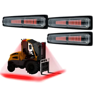 3 Farol Led Vermelho Red Para Empilhadeira 12v 24v