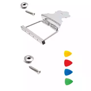 Cordal Afirmador Esticador Cromado Cavaco Banjo 4 Cordas Com 2 Roldanas 4 palhetas