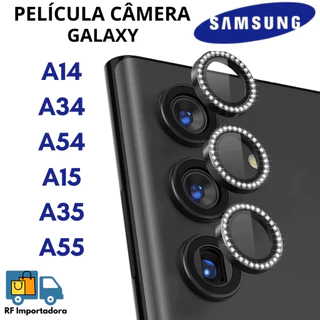 Kit Lente Película De Câmera Diamante Para Samsung A14 A34 A54 A15 A35 A55