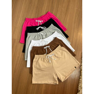kit 3 Short feminino Bermuda feminina moletom short de algodão moletinho