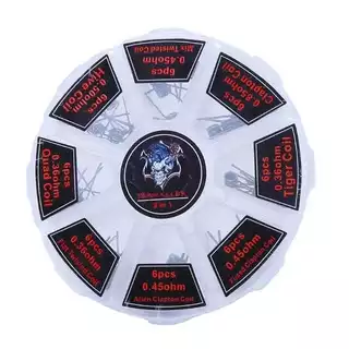 48pcs coil ni80 Clapton Mix Twisted Fused Alien Premade Wire 8 em 1 fio de aquecimento